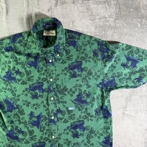 Tommy Hilfiger Island Print Button Up Short Sleeve Shirt Medium